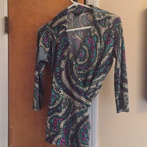 Beautiful top, Wrap around blouse, multi color